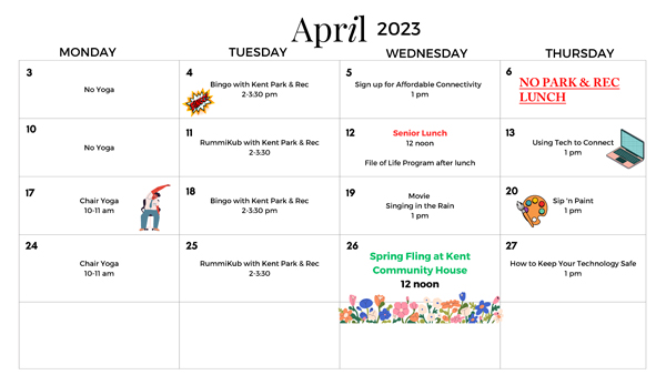 Senior Ctr April 2023 rev calendar